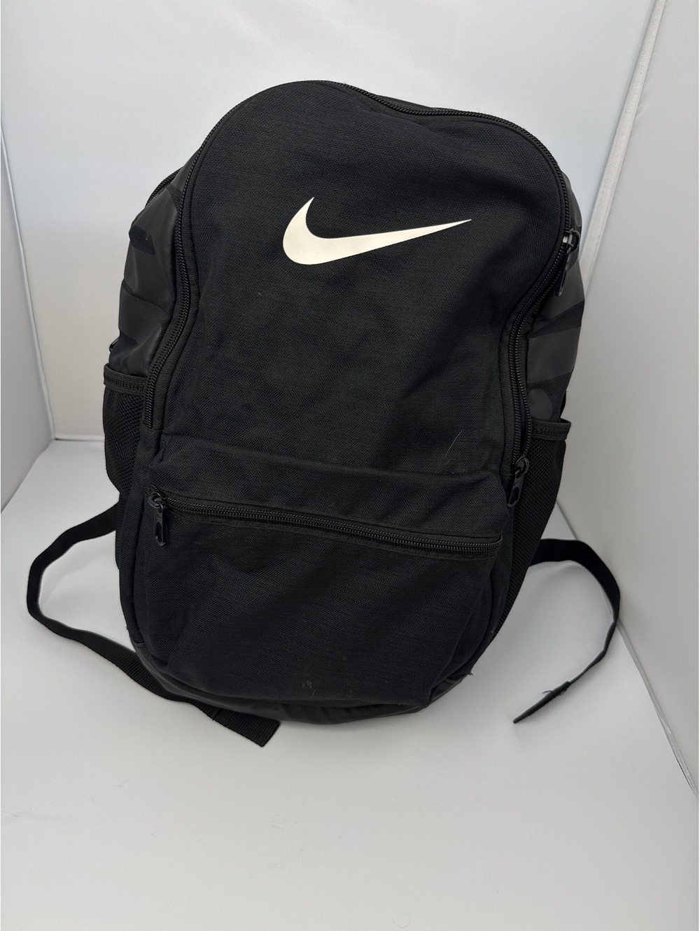 Nike Backpack Black Swoosh 3 Compartments Sport School Gym Travel Style RN56323